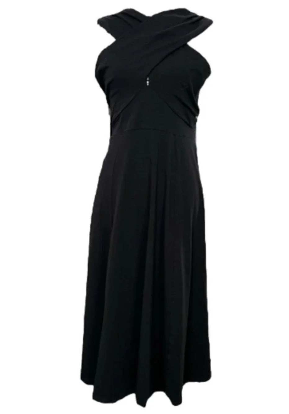 ASOS Black Cross-Neck Midi Dress